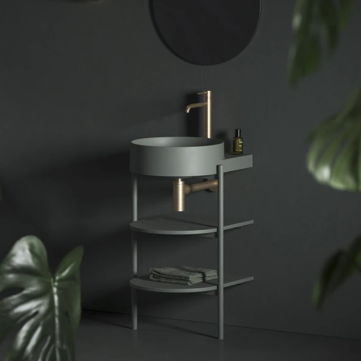 Ravak Servantskap Yard Grønn Matt 40 cm med Servant & Bunnventil