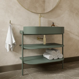 Ravak Servantskap <strong>Yard</strong> Grønn Matt 80 cm med Servant & Bunnventil