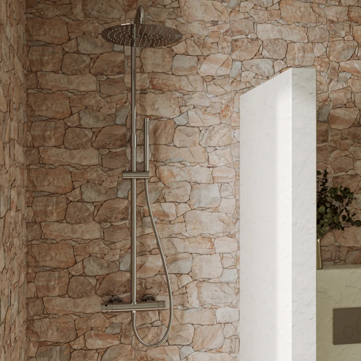 Takdusjsett Radiant Krom med Termostat