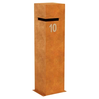 Cortena Postkasse med Vinklet Innkast <strong>Buzon</strong>  Cortenstål 120 cm
