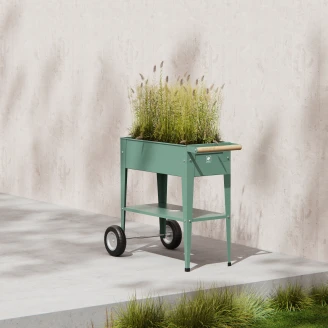 Herstera Plantebord med Hjul <strong>Olivares</strong>  Olivgrønn 75x35x80 cm