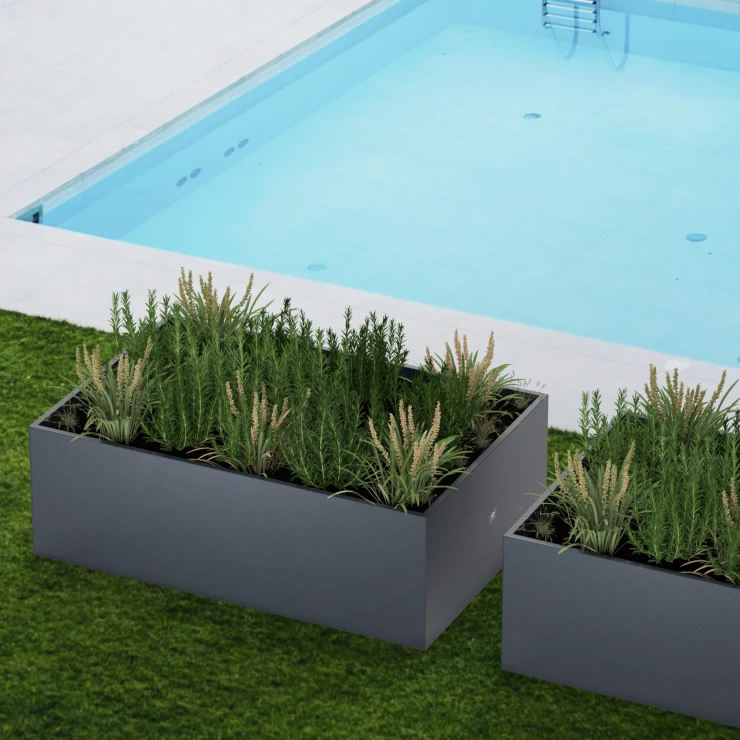 Herstera Plantekasse Follaje Antrasitt 150x100x50 cm
