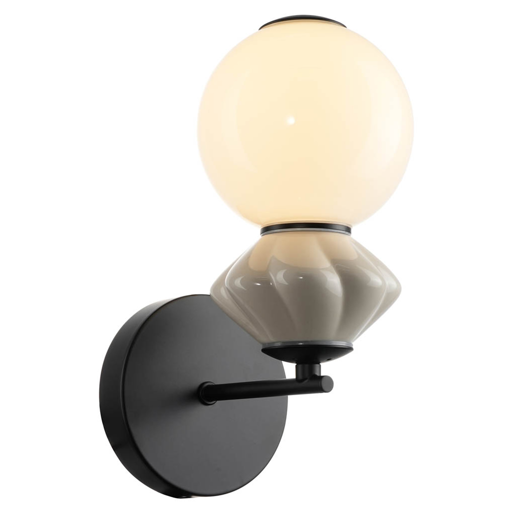 Vegglampe Helor Grå, Hvit Matt