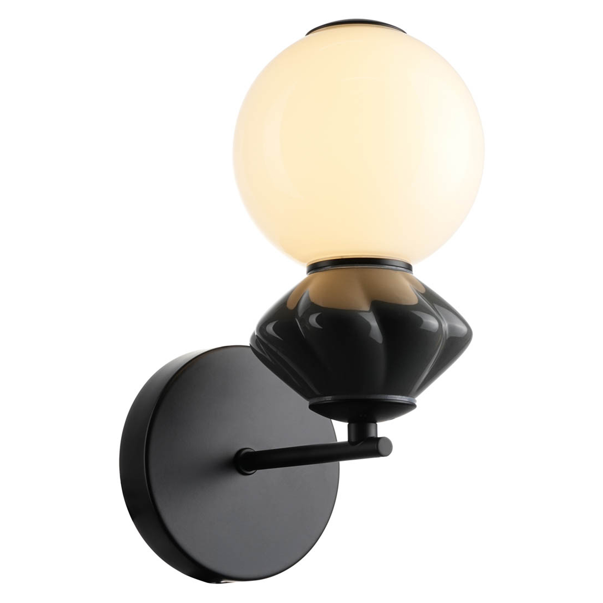 Vegglampe Helor Svart, Hvit Matt