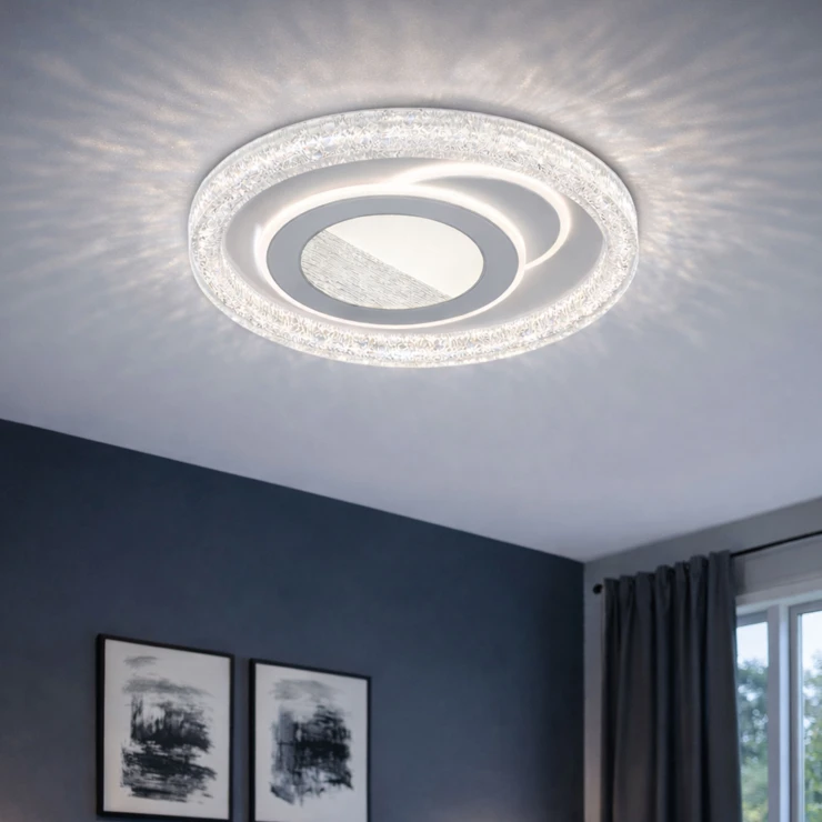 Taklampe med Fjernkontroll Brant Hvit Matt Ø 50 cm