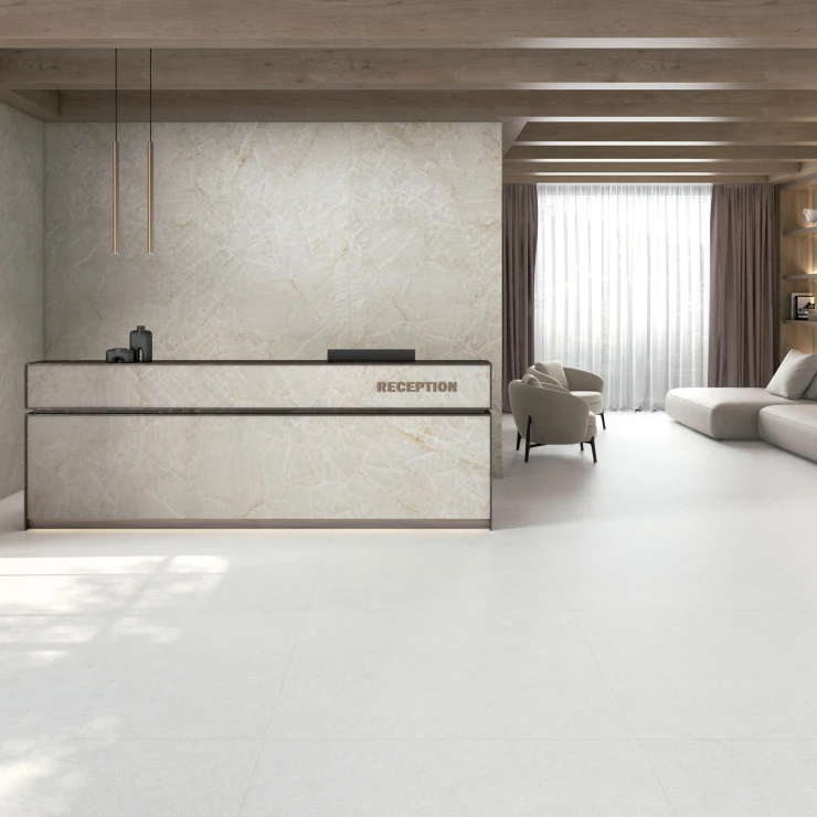 Marmor Gulvflis Glace Hvit Matt-Sateng 60x120 cm