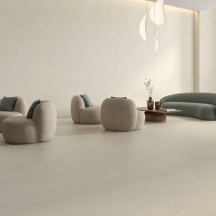 Marmor Gulvflis Ecru Beige Matt 120x120 cm