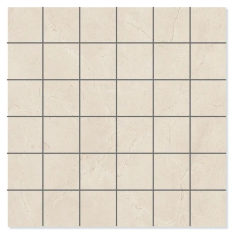 Marmor Mosaikk Gulvflis <strong>Ecru</strong>  Beige Halvpolert 30x30 (5x5) cm