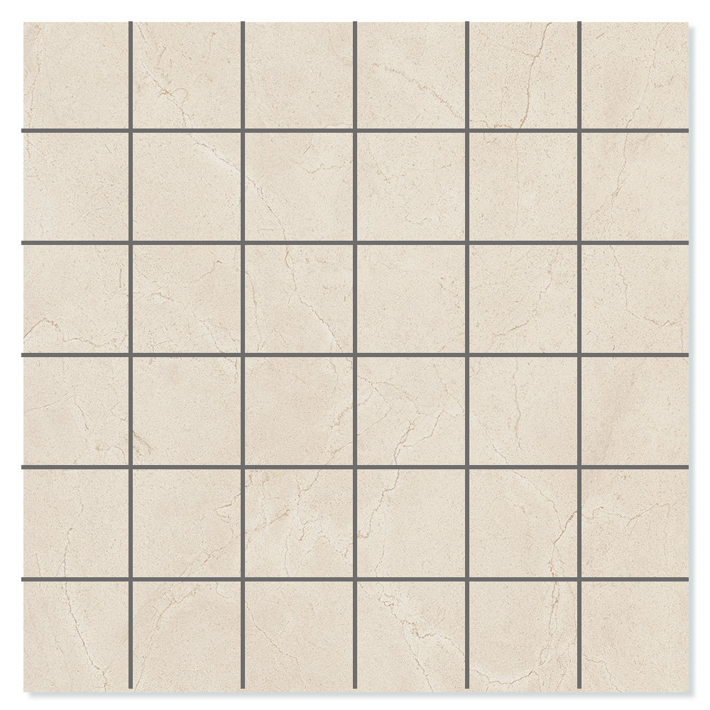 Marmor Mosaikk Gulvflis Ecru Beige Halvpolert 30x30 (5x5) cm
