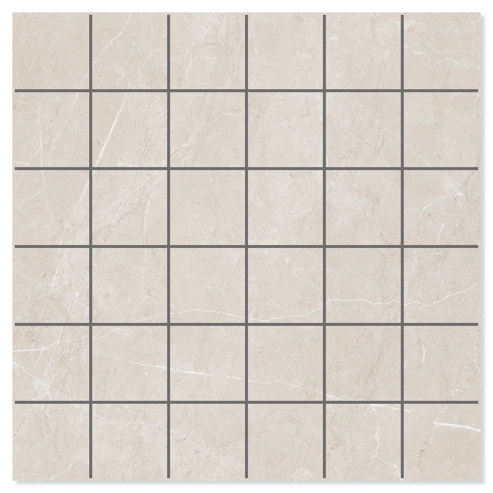 Marmor Mosaikk Gulvflis Soapstone Lux Beige Matt Struktur 30x30 (5x5) cm
