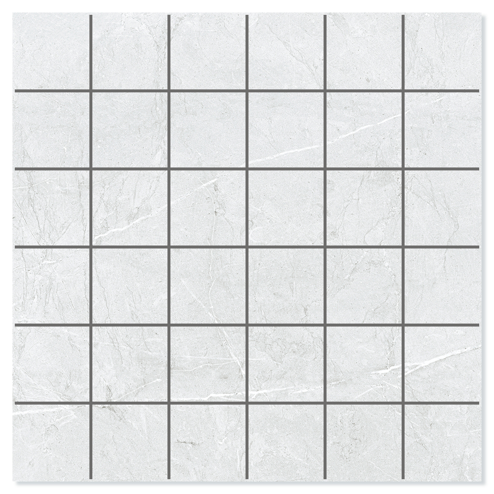 Marmor Mosaikk Gulvflis Soapstone Lux Hvit Matt Struktur 30x30 (5x5) cm