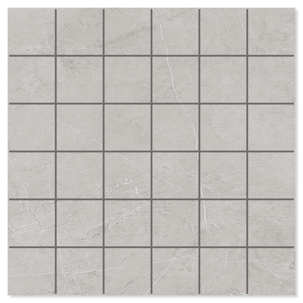 Marmor Mosaikk Gulvflis Soapstone Lux Lys Grå Matt Struktur 30x30 (5x5) cm