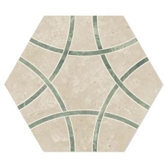 Gulvflis <strong>Winslow</strong>  Beige-Grønn Matt-Sateng 29x33 cm