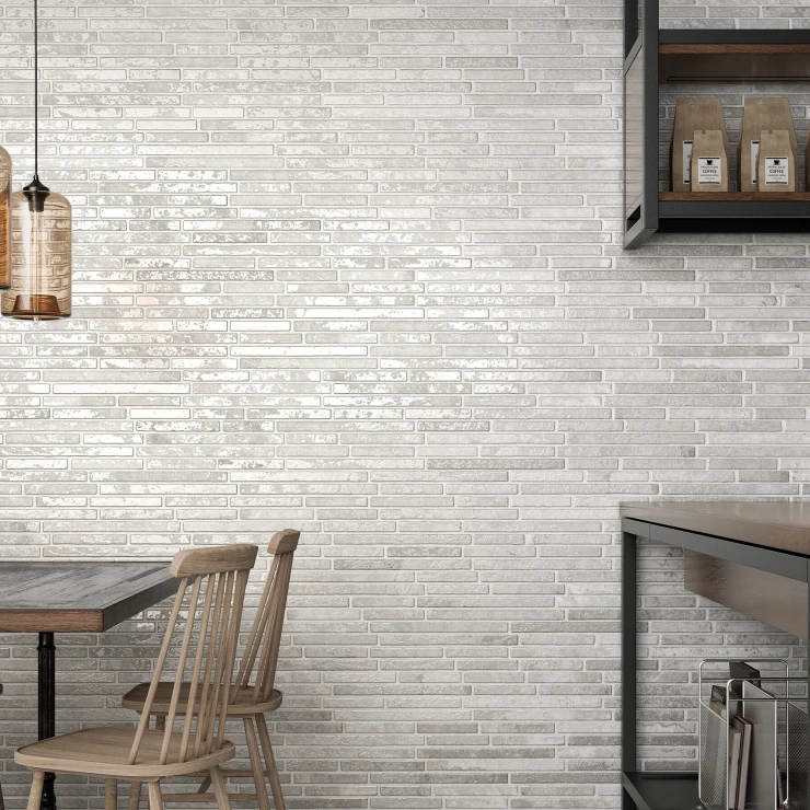 Veggflis Kvarter Benvit Matt-Blank 15x45 cm