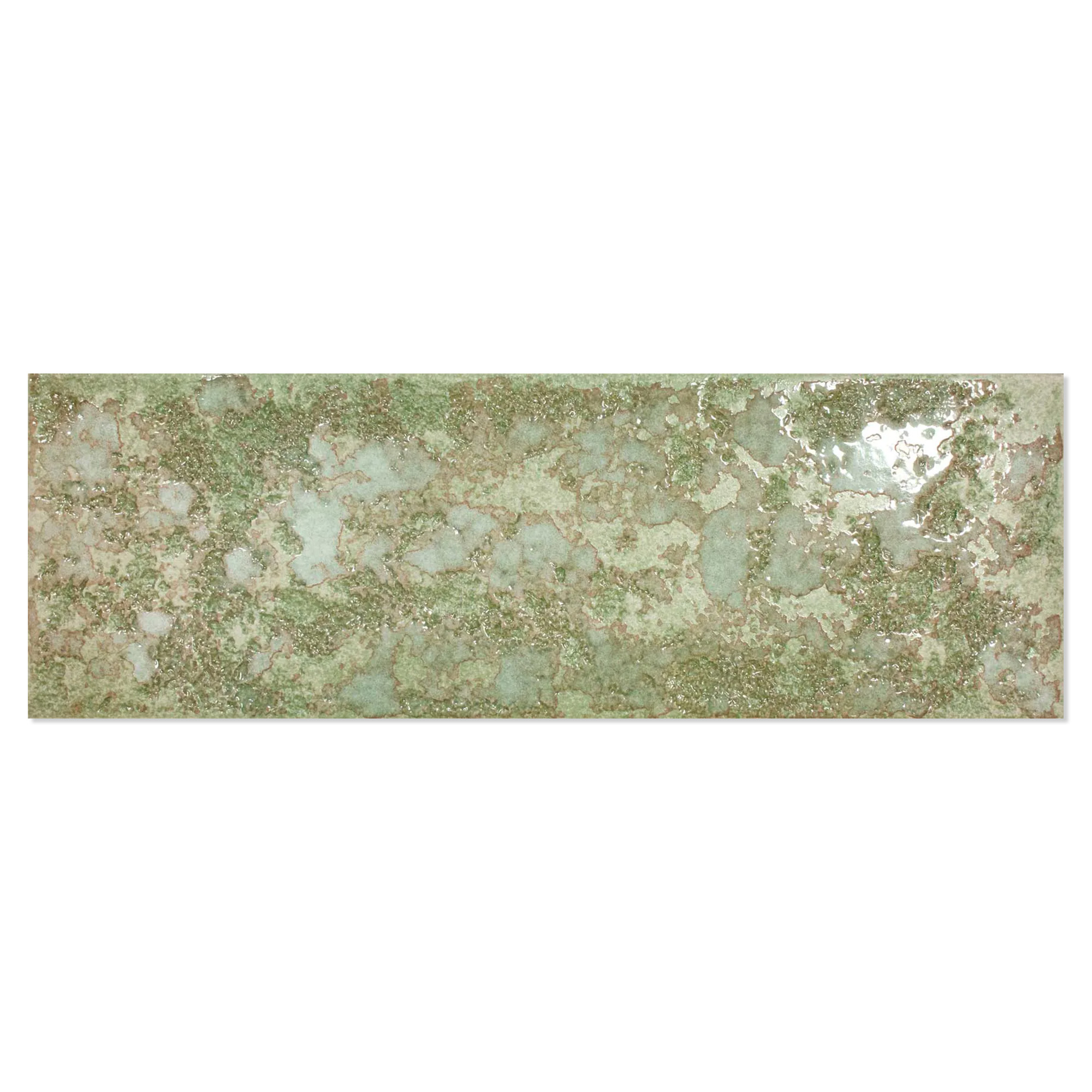 Veggflis Bränn Grønn Matt-Blank 15x45 cm