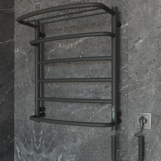 Elektrisk Håndkletørker med Hylle 127 W <strong>Valente</strong>  Svart Matt