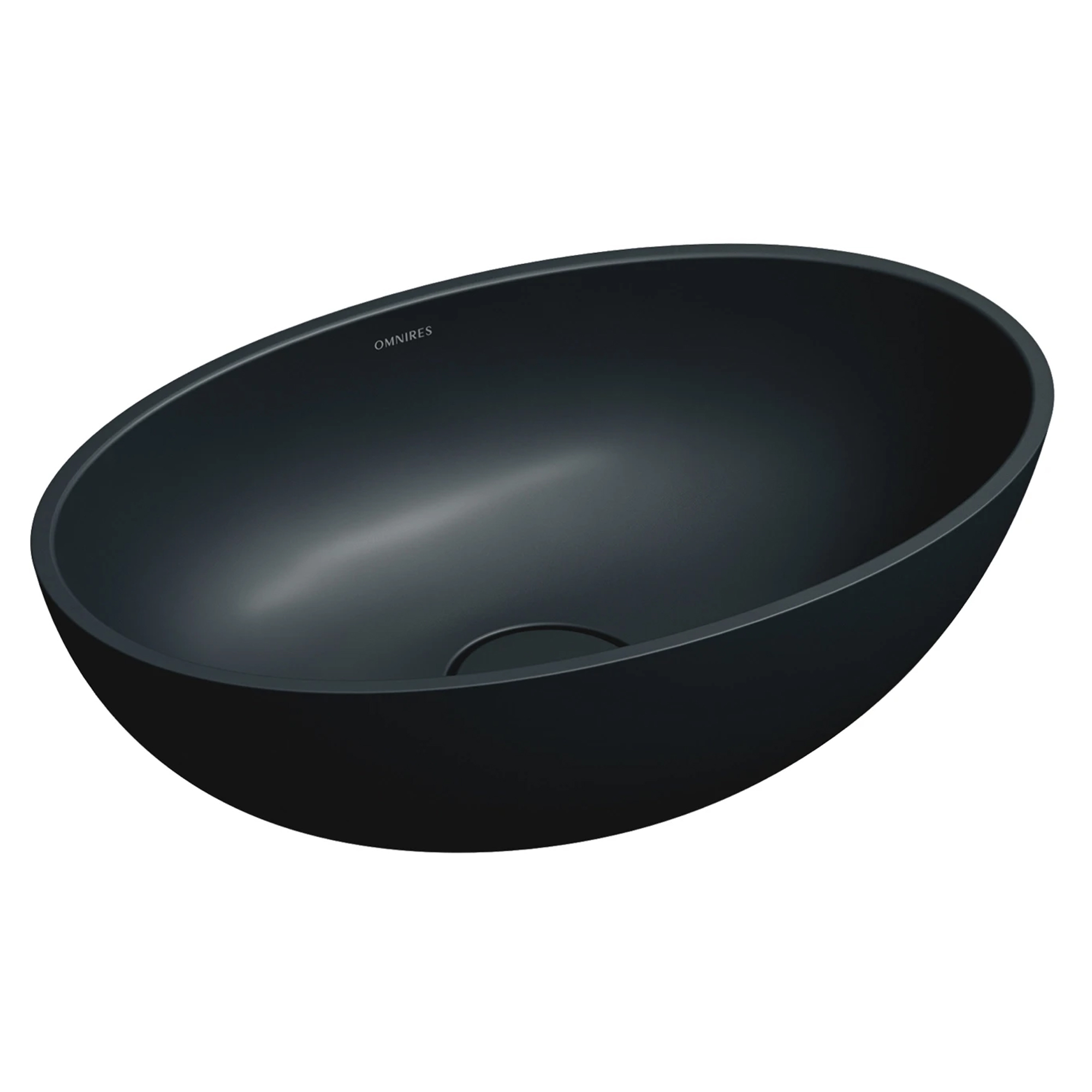 Omnires Servant Shell M+ Svart Lava Matt 50x32 cm