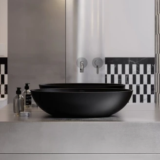 Omnires Servant <strong>Shell M+</strong>  Svart Lava Matt 60x35 cm