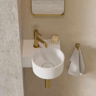 Omnires Veggmontert Servant <strong>Ovo M+</strong>  Hvit Matt 33x34 cm Venstre