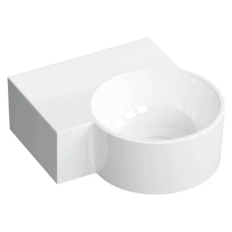 Omnires Veggmontert Servant <strong>Ovo M+</strong> Hvit Blank 33x34 cm Venstre