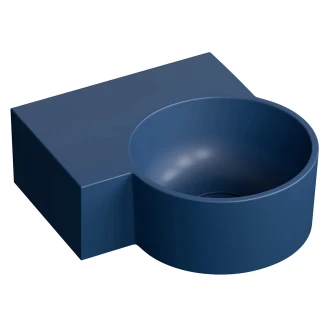 Omnires Veggmontert Servant <strong>Ovo M+</strong> Midnattsblå Matt 33x34 cm Venstre