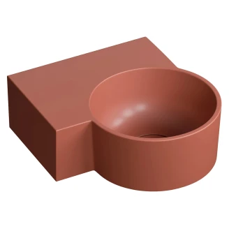 Omnires Veggmontert Servant <strong>Ovo M+</strong> Terrakotta Matt 33x34 cm Venstre