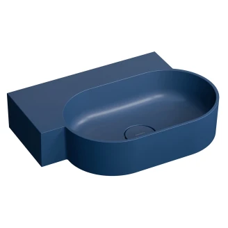 Omnires Veggmontert Servant <strong>Ovo M+</strong> Midnattsblå Matt 55x36 cm Venstre