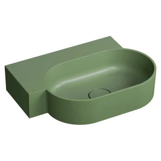 Omnires Veggmontert Servant <strong>Ovo M+</strong> Oliv Matt 55x36 cm Venstre