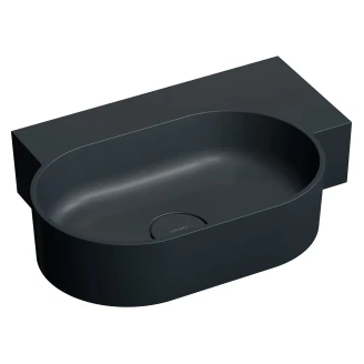 Omnires Veggmontert Servant <strong>Ovo M+</strong> Svart Lava Matt 55x36 cm Høyer
