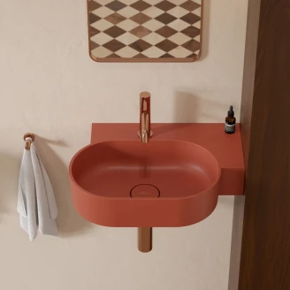 Omnires Veggmontert Servant <strong>Ovo M+</strong>  Terrakotta Matt 55x36 cm Høyer