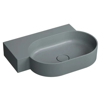 Omnires Veggmontert Servant <strong>Ovo M+</strong>  Askgrå Matt 64x44 cm Venstre