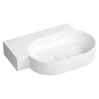 Omnires Veggmontert Servant <strong>Ovo M+</strong> Hvit Matt 64x44 cm Venstre