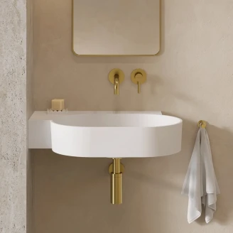 Omnires Veggmontert Servant <strong>Ovo M+</strong> Hvit Matt 64x44 cm Venstre