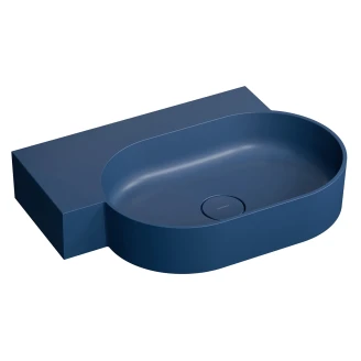 Omnires Veggmontert Servant <strong>Ovo M+</strong> Midnattsblå Matt 64x44 cm Venstre