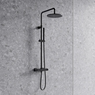 Omnires Takdusjsett Contour Antrasitt Matt med Termostat