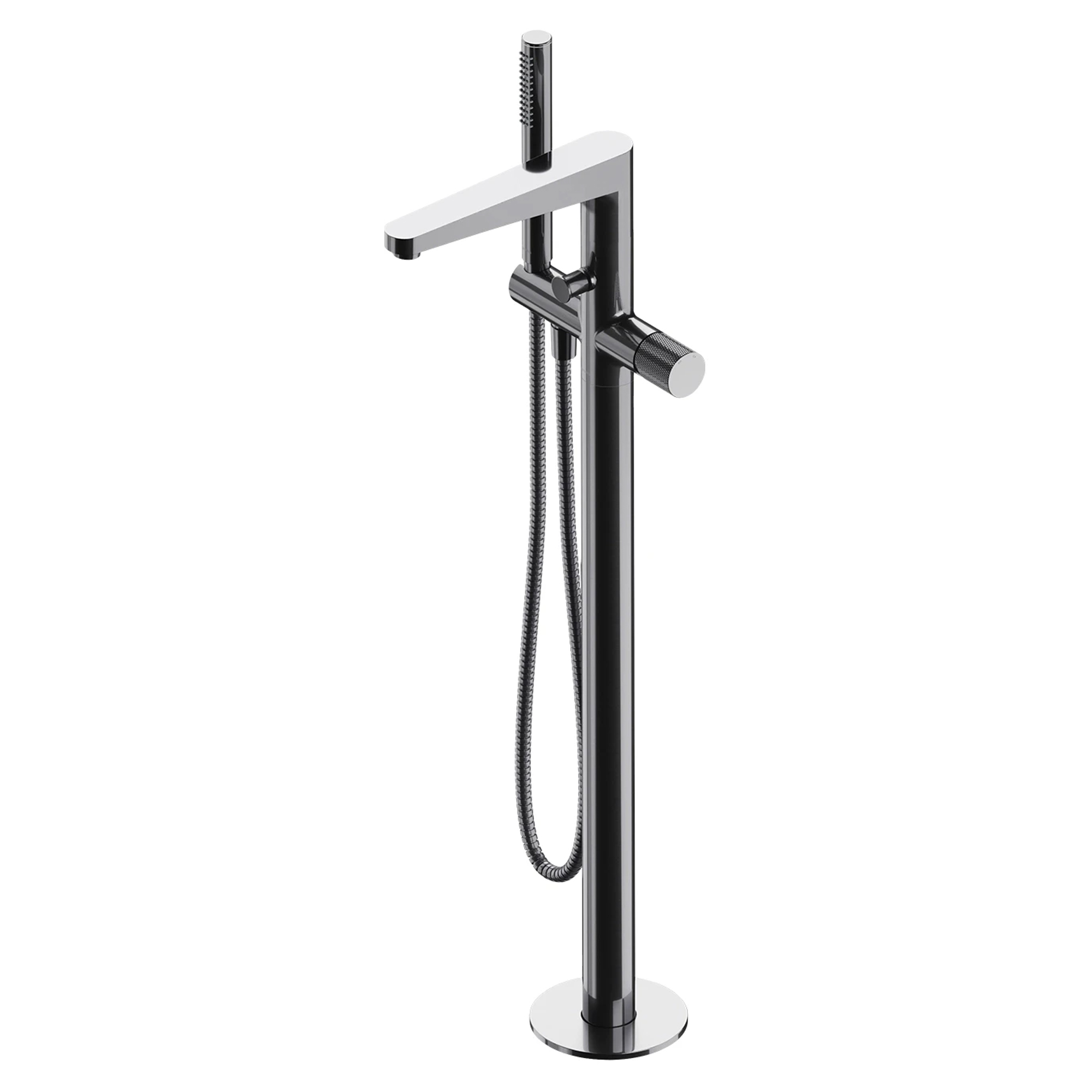 Omnires Gulvmontert Blandebatteri med Dusjsett Contour Krom Blank
