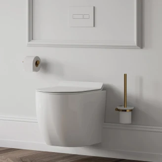 Omnires Veggmontert Toalettbørste Modern Project Gull Blank
