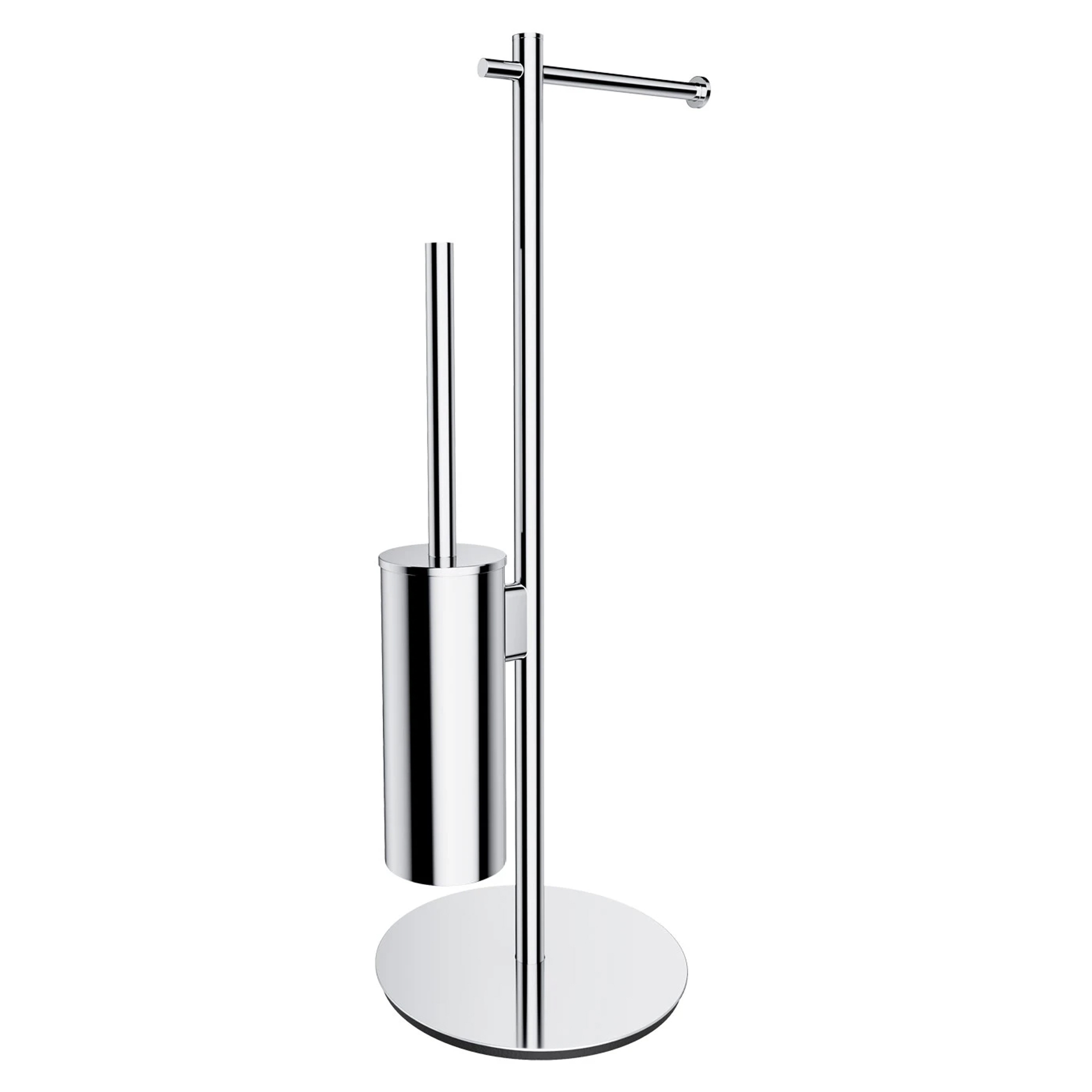 Omnires Toalettpapirholder og Børste med Hylle Modern Project Krom Blank