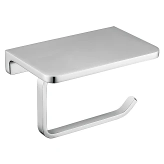 Omnires Toalettpapirholder med Hylle Uni Krom Blank