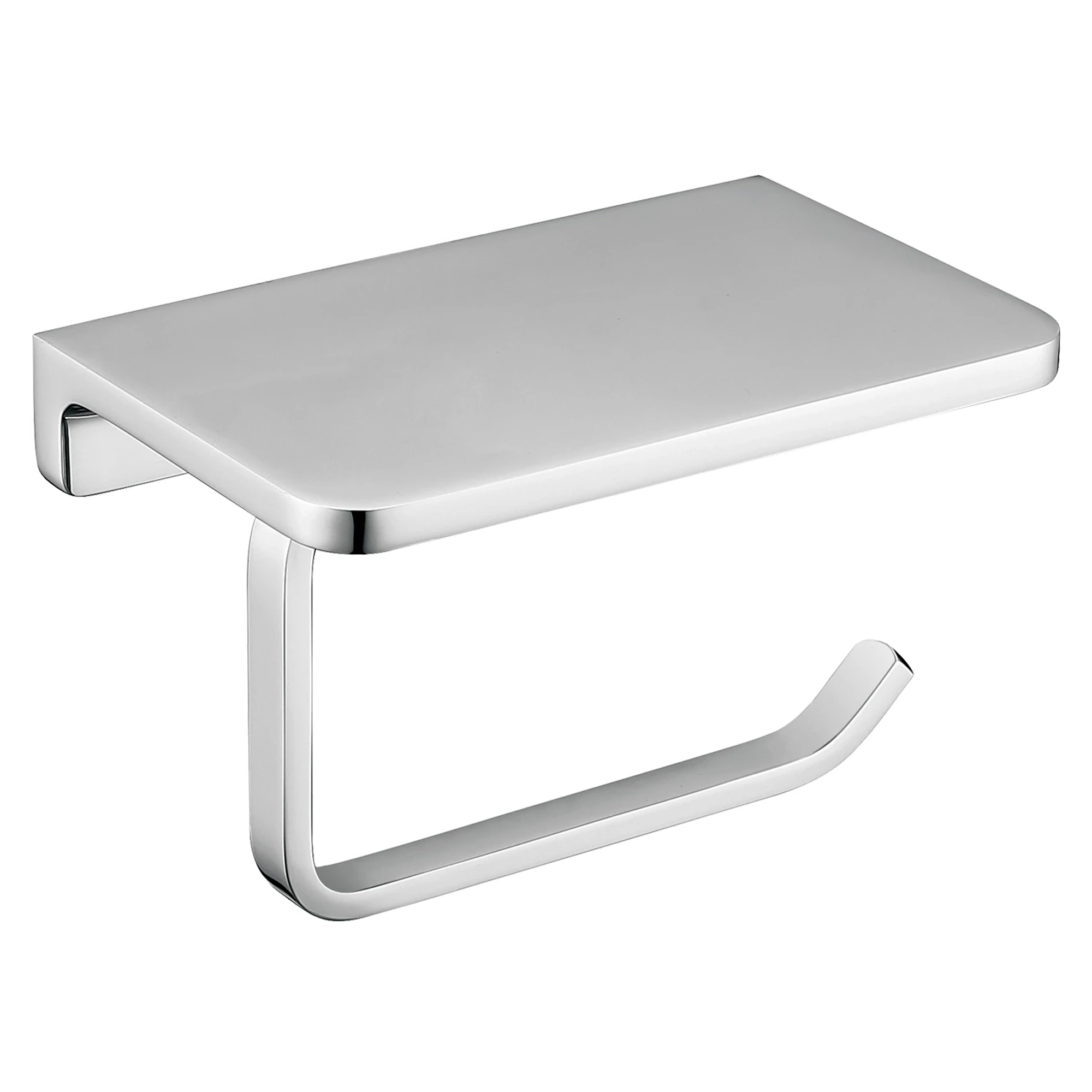 Omnires Toalettpapirholder med Hylle Uni Krom Blank