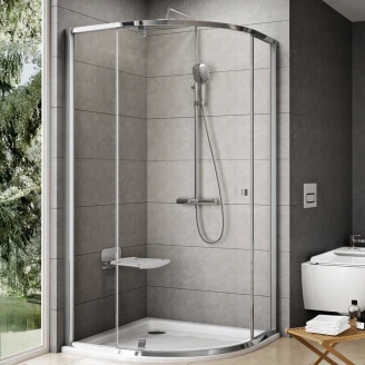 Ravak Dusjhjørne Pivot 90x90 cm Krom Blank Rund
