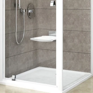 Ravak Dusjkabinett Pivot 80x80 cm Hvit-Krom Blank