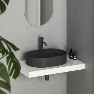Ravak Servant <strong>Ceramic Slim</strong>  Oval Svart Matt 55 cm med hylle