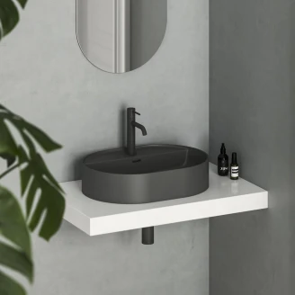 Ravak Servant <strong>Ceramic Slim</strong>  Oval Antrasitt Matt 55 cm med hylle