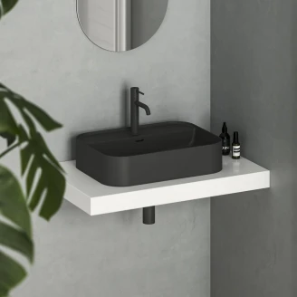 Ravak Servant <strong>Ceramic Slim</strong>  Rektangulær Svart Matt 55 cm med hylle