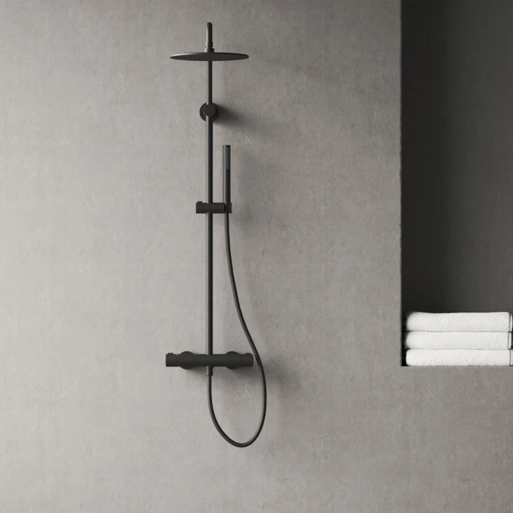 Ravak Takdusjsett Spring Svart Matt med termostat