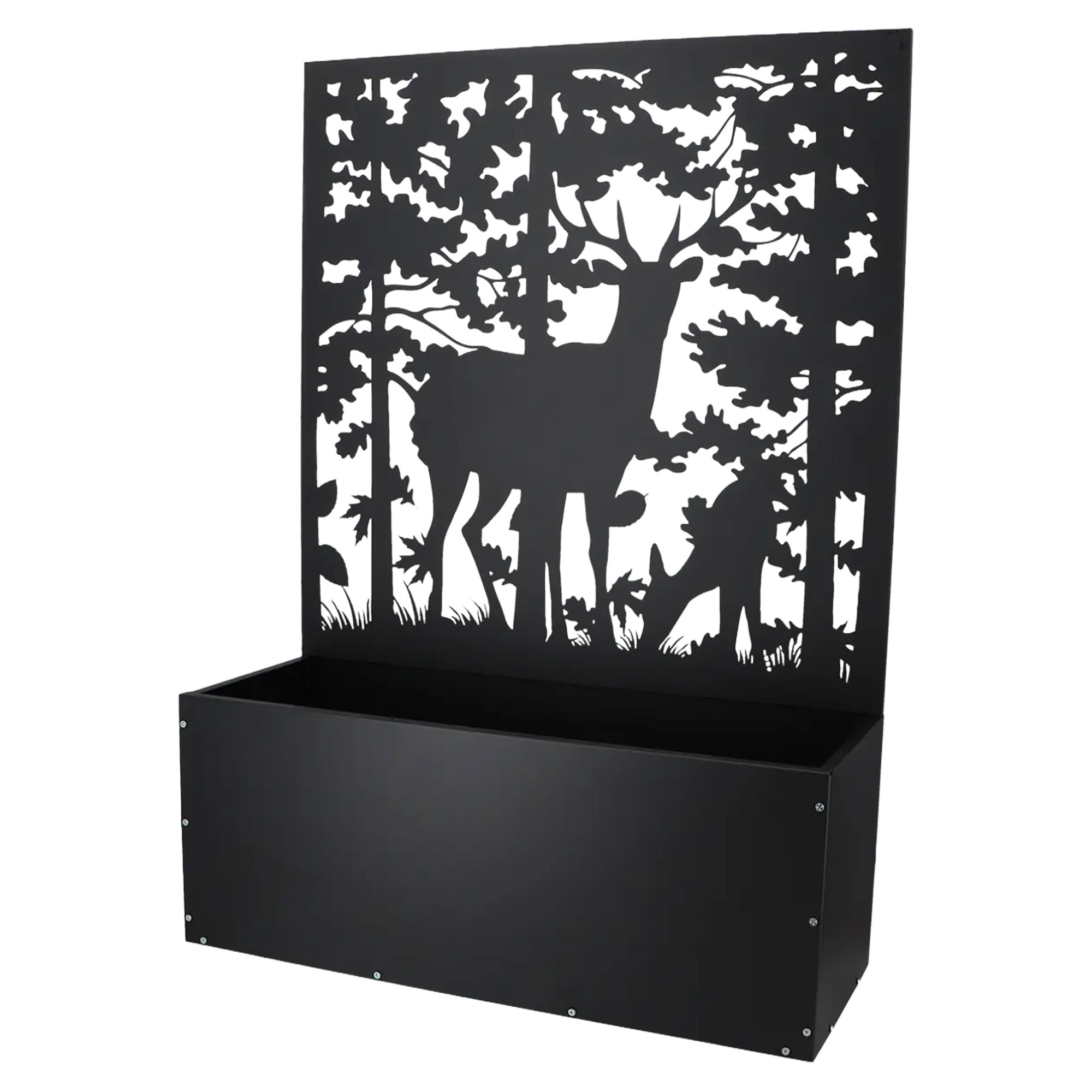Krukke med espalier hjortemotiv Bastion Sort 100 cm