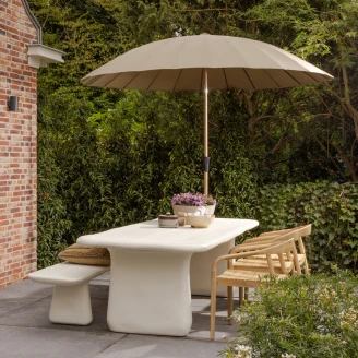 Woood Haveparasol <strong>Monica</strong>  Sand, Grøn Ø 280 cm