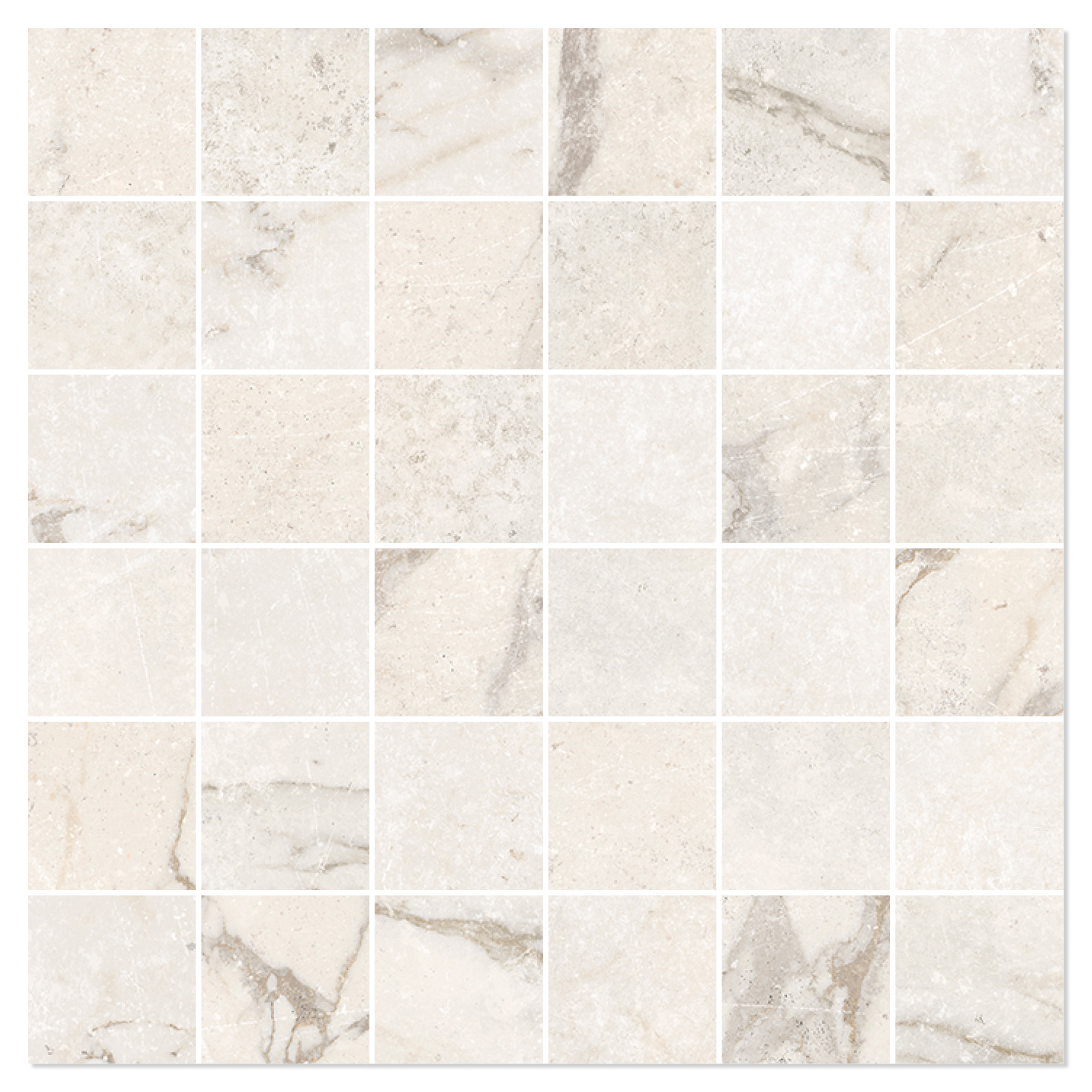 Marmor Mosaikkflis Palatina Ljusbeige Matt 30x30 (5x5) cm