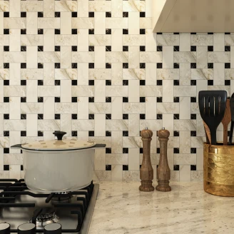 Marmor Mosaikk Gulvflis <strong>Palatina</strong>  Ljusbeige Strikk Matt 30x30 cm